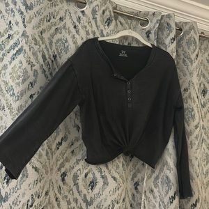 Aerie crop tie long sleeve